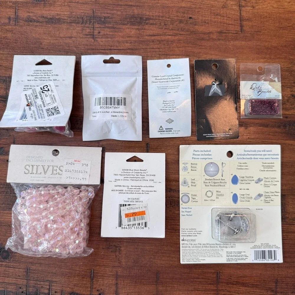 Jewelry Making Supply Lot Swarovski Miyuki Silvestri Laliberi Beads Pendants 8pc